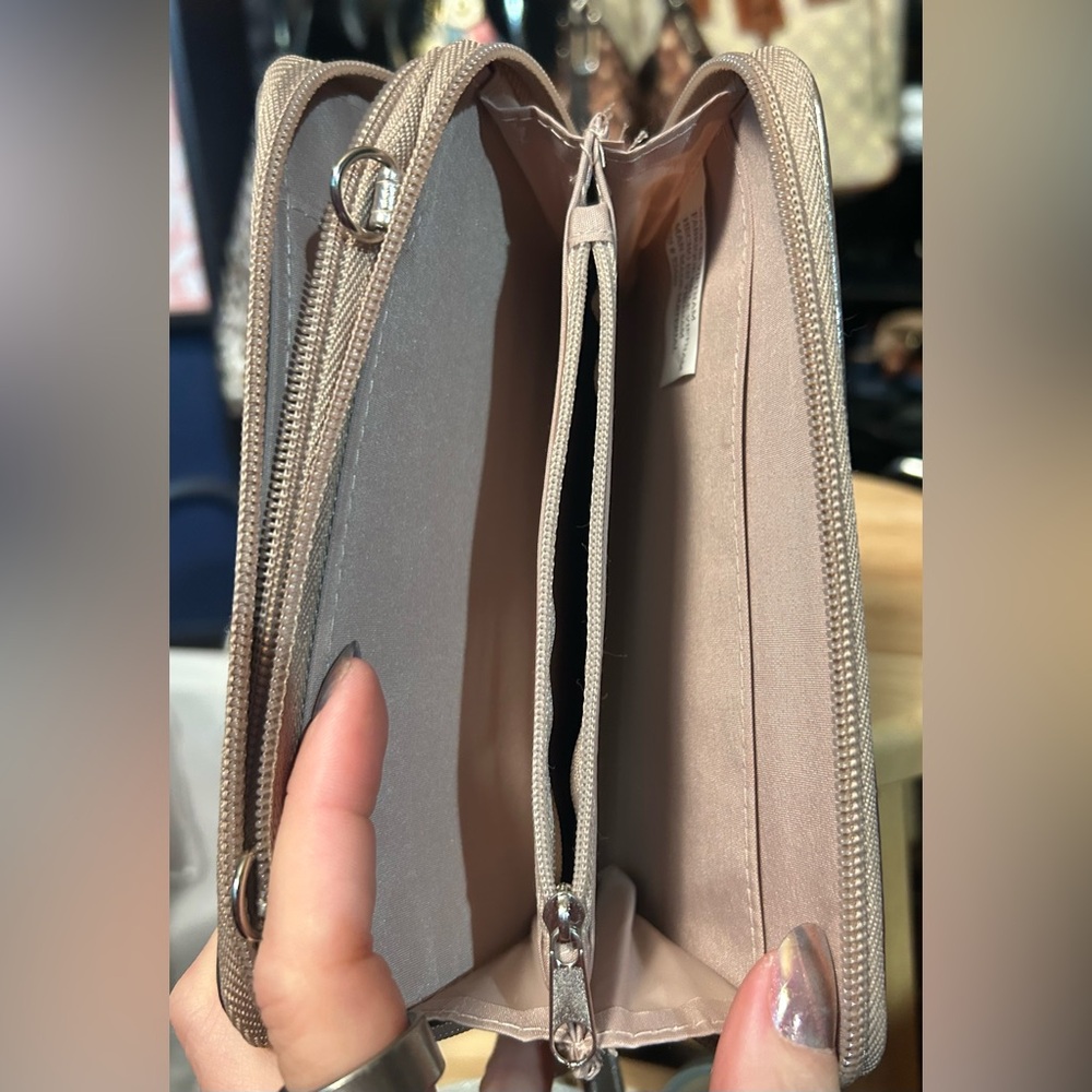 Bronze Gold Crossbody Wallet Clutch Multi-Use Bag w/ Detachable Strap LIKE NEW! - Picture 9 of 11